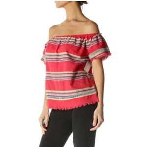 Anthropologie DRa Los Angeles Vibrant Striped Peasant Top